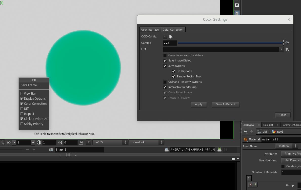 houdini colormanagement setting